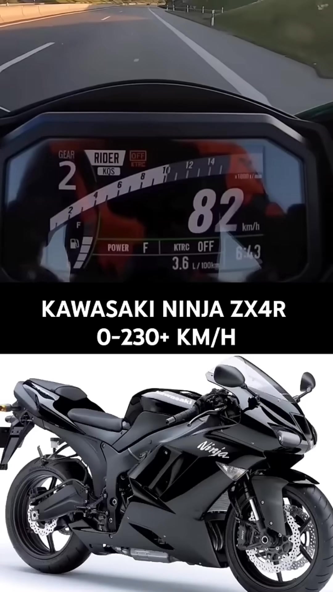 KAWASAKI NINJA ZX-4R 0-230+ KMH kawasaki ninja zx4r top speed