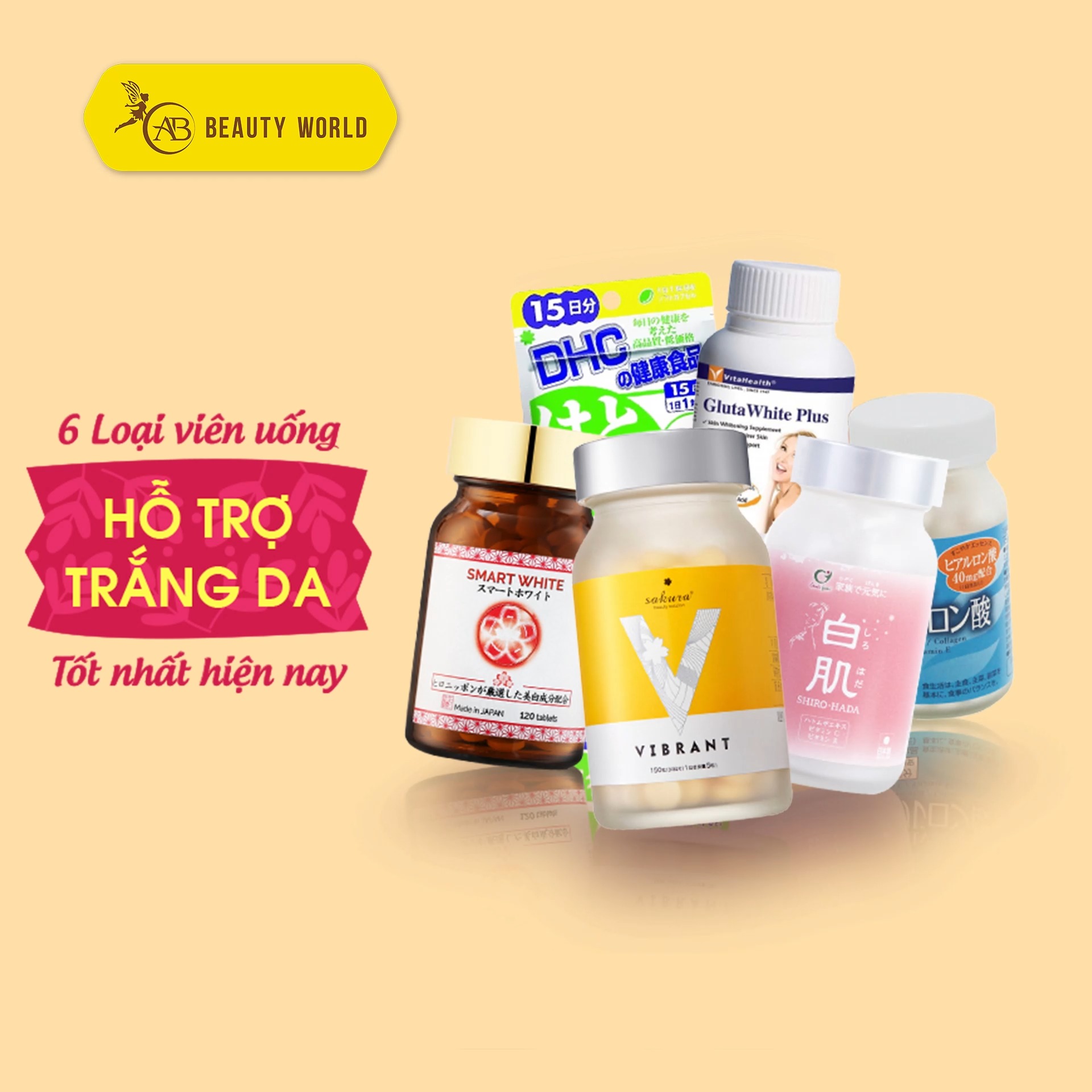 6 VIÊN UỐNG HỖ TRỢ #TRẮNG_DA BẠN KHÔNG THỂ BỎ LỠ!, Ai cũng có ước ao sở hữu một làn da trắng sáng nhưng chỉ dùng Kem dưỡng da liệu đã đủ? Cùng ABBW tìm hiểu 6 loại #viênuốngtrắngda hiệu quả nhất hiện 