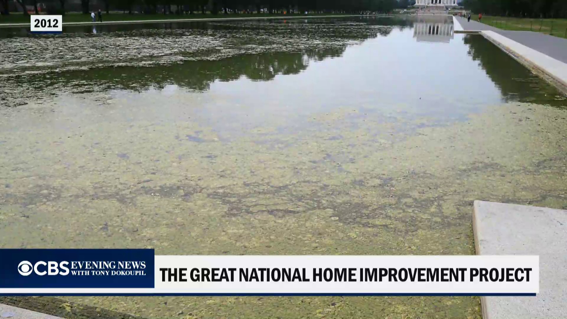 Lincoln Memorial Reflecting Pool in Washington, D.C. green again