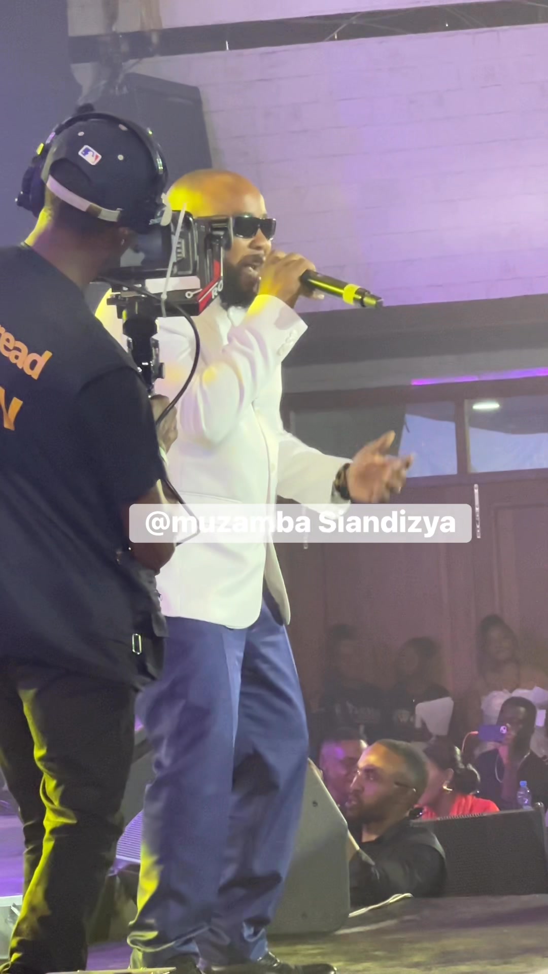 Ty2 and Hamoba performing Nikukonde nde at the 2025 Kwacha MUSIC Awards ...