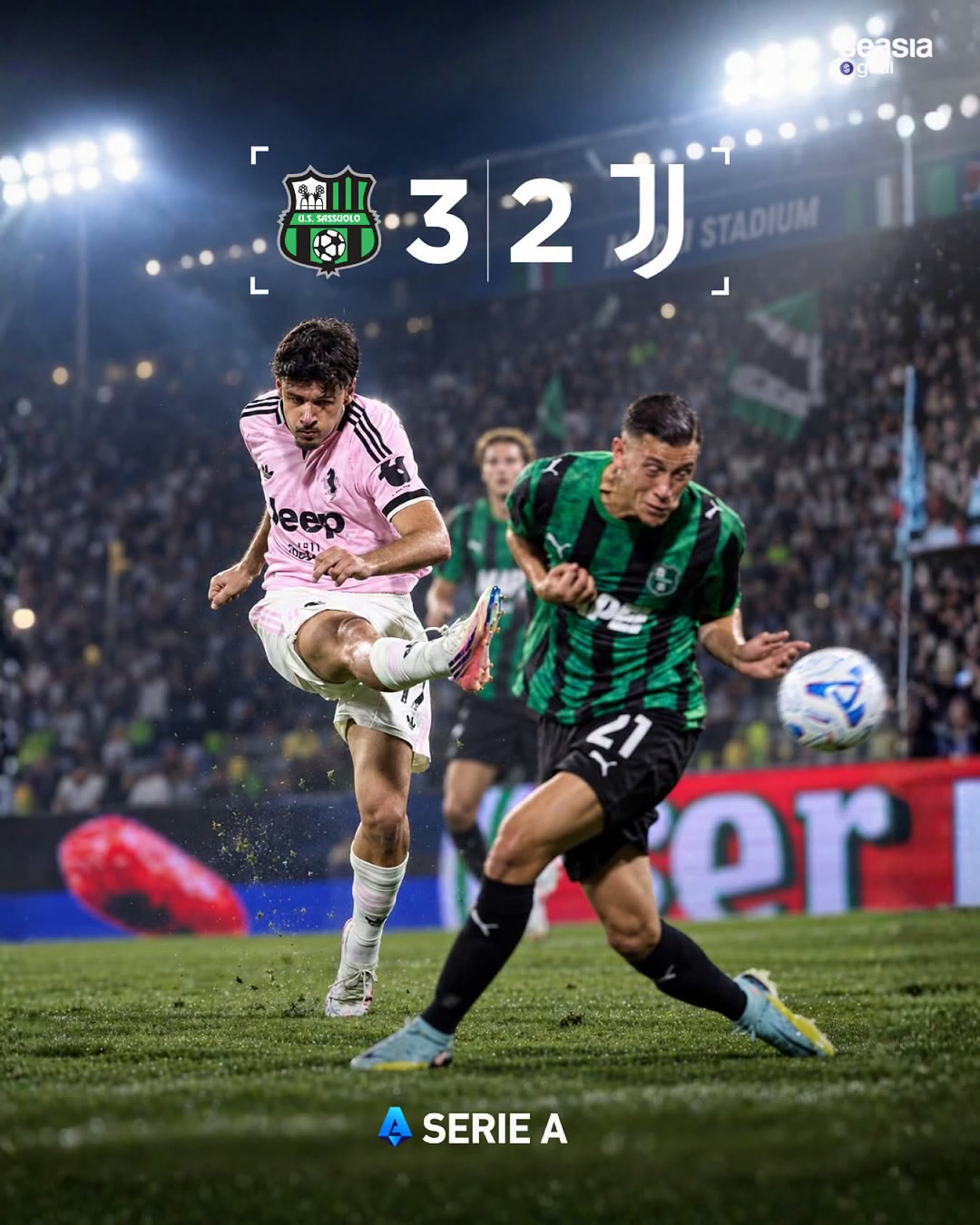 Jay Idzes helps Sassuolo beat Juventus 3-2 in Serie A