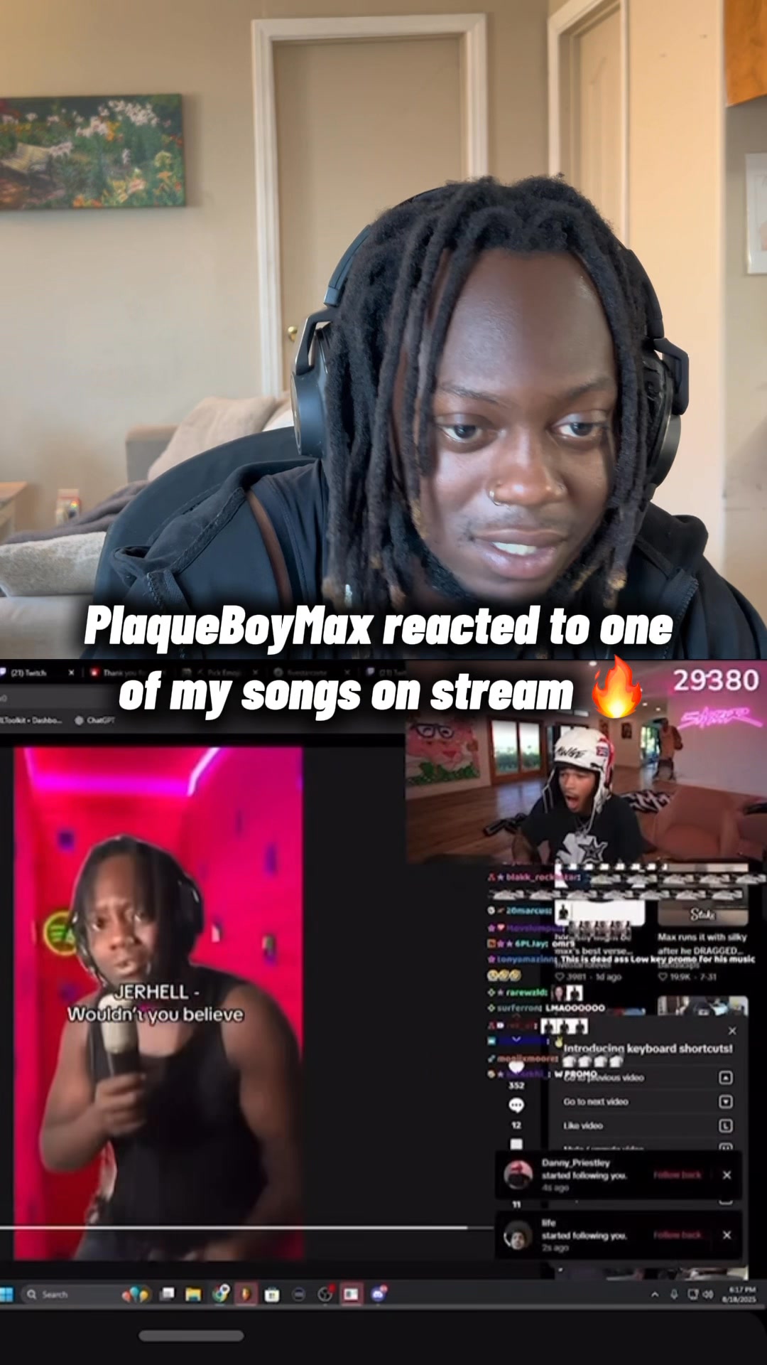 PlaqueBoyMax reacted to my song on stream 🔥 | Jerhell | Facebook