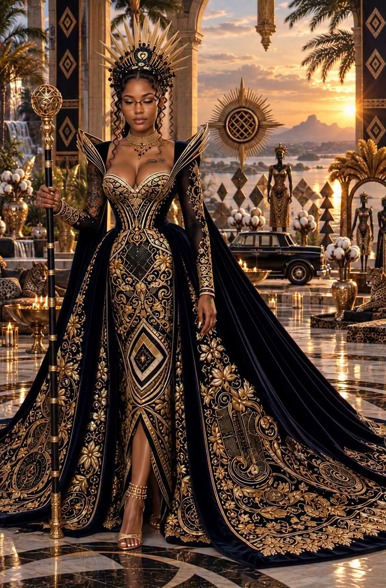 reign black and gold dress ✨👑 30 DAYS OF QUEENS CHALLENGE, ✨ DAY, 5 of 30, Day 5: ✨️👑The Golden Reign✨️👑, Challenged By: Iamher Kreations , Crowned in power, draped in legacy, walking like the throne was always mine. 👑✨ New in all dresses