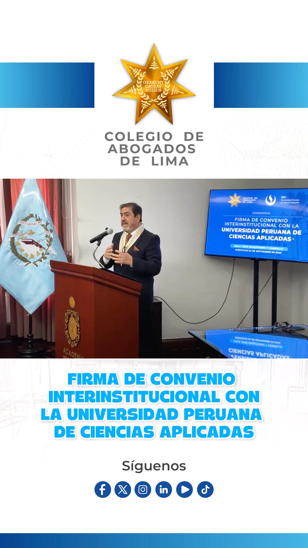 🔵📺 #VIDEO | Palabras del Decano Raúl Canelo en la firma de convenio CAL ...