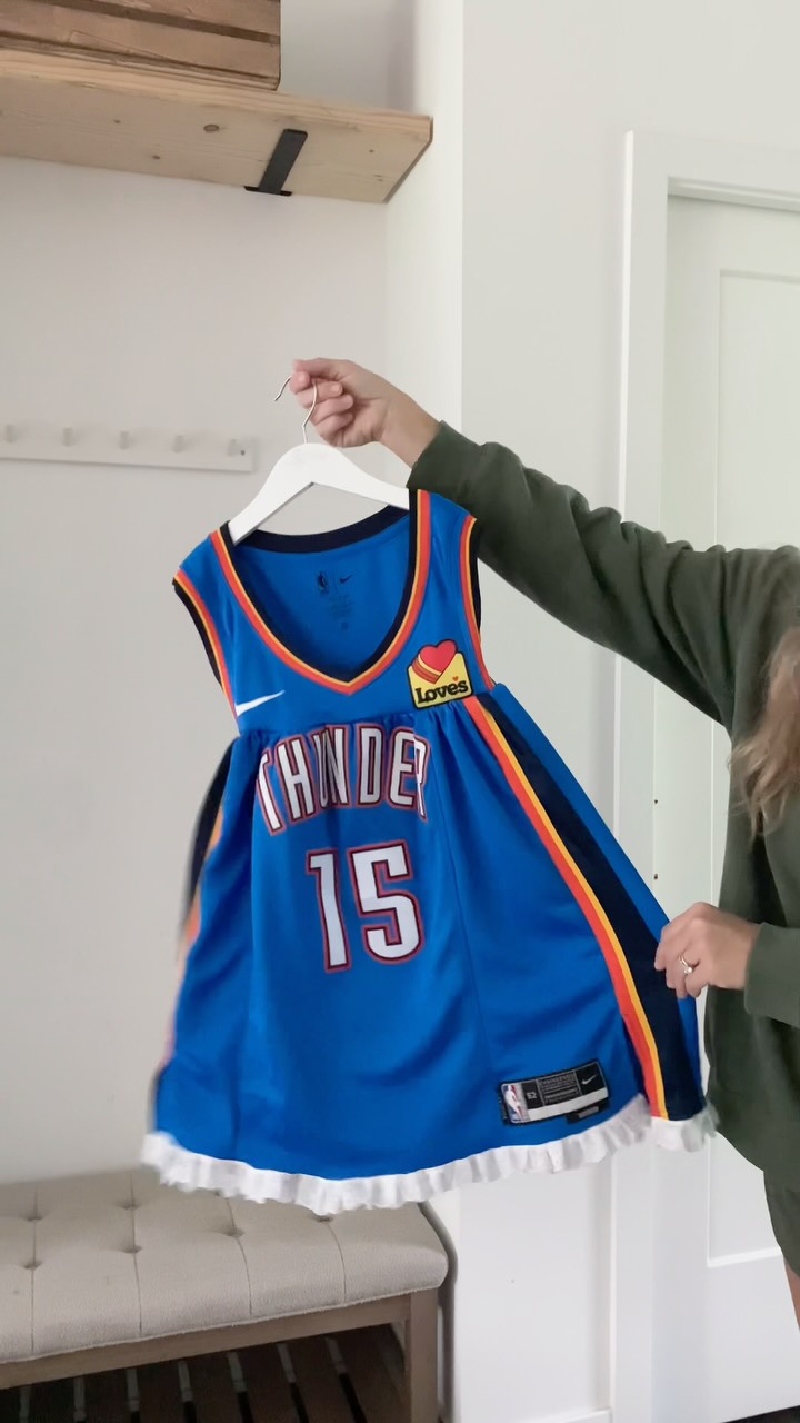 thunder jersey dress Oklahoma City , #basketballfan #basketballgames #nba #basketballootd #jerseyupcycle | bevbroidery Nba jersey