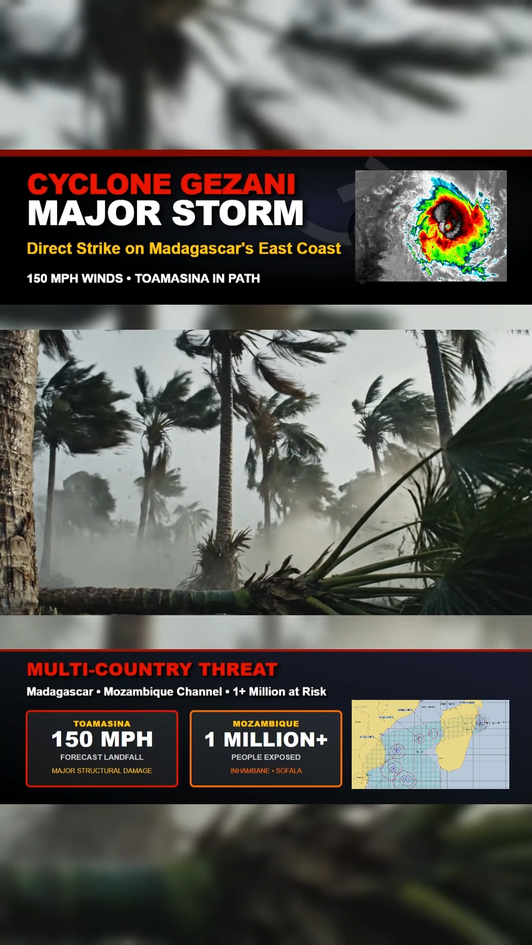 ⚠️ Cyclone Gezani Targeting Madagascar 🌧️ A major storm is driving ...