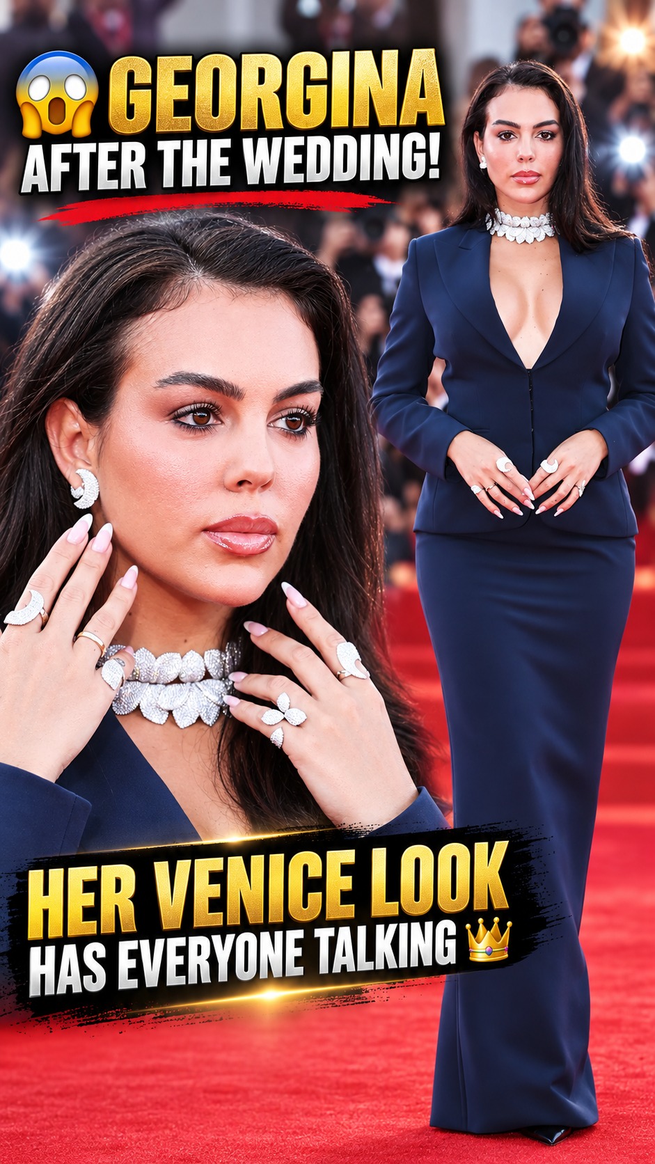 georgina rodriguez blue dress 😱 Rodríguez is back on the red carpet after the wedding! 👑, She stunned in Venice wearing a sleek midnight-blue Gucci look with dazzling jewelry. , 🤍 The full-circle detail? Georgina once JOATEAY Adhesive Bra Strapless pattern_Sparkly Size:3T --- Chest = 22 inches/ Waist = 21 inches/ Hollow to knee = 23 inches