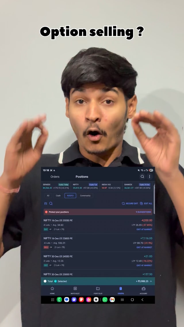 Option selling kese kare ! Hum trading ko hedge fund jaise approach ...