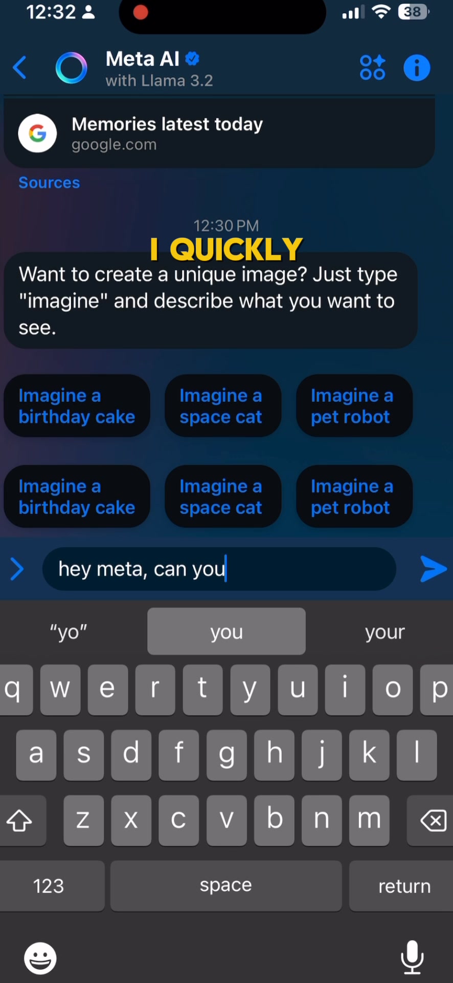 Perfect that message over and over again with Meta AI | Messenger ...