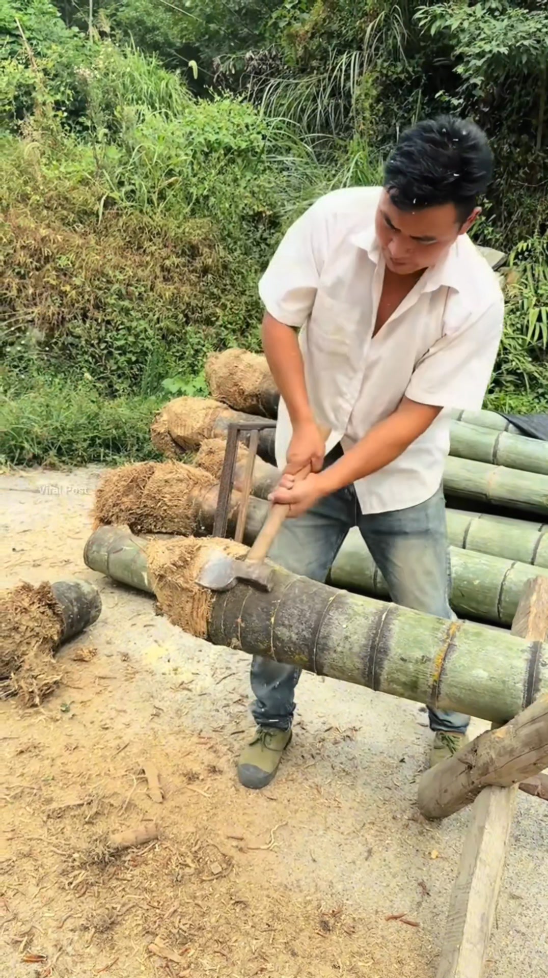 Making a rice bucket from bamboo root | Viral Post | Facebook