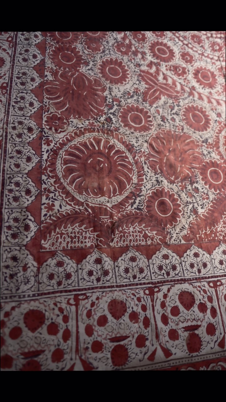 インド更紗 19時 木綿 178 × 236cm 持ち主であった海外のコレクターの