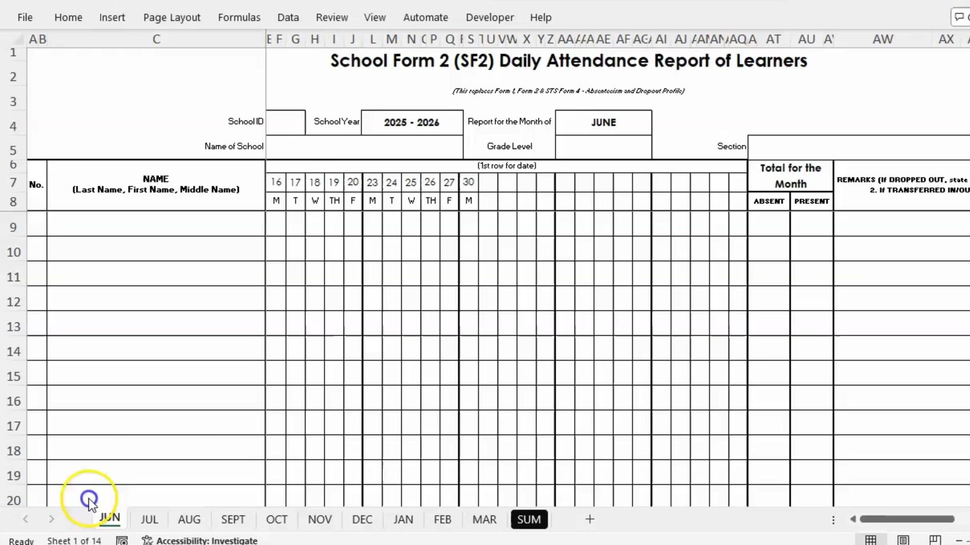 DepEd Open Educational Resources (OER) | ⭐ Automated SF2 for S.Y | Facebook