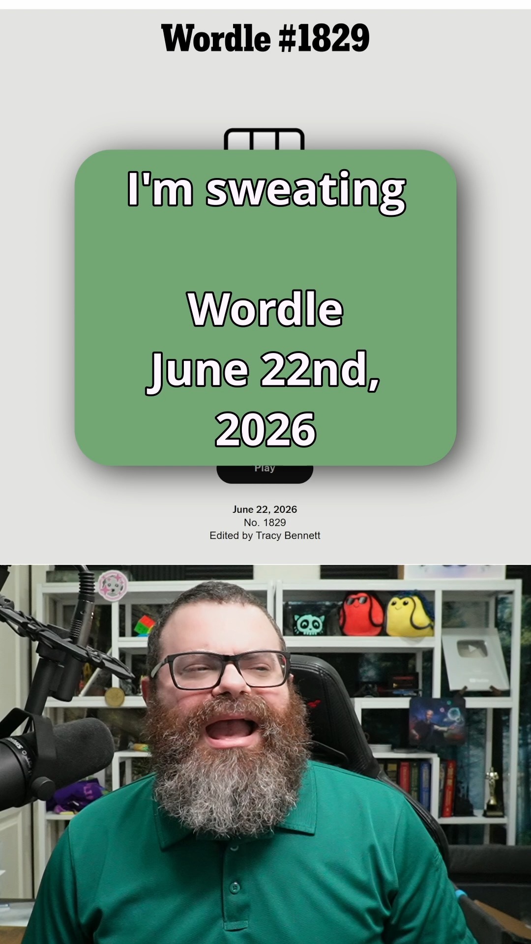 Here we go again Wordle June 22, 2026 1829 #wordle #nytgames