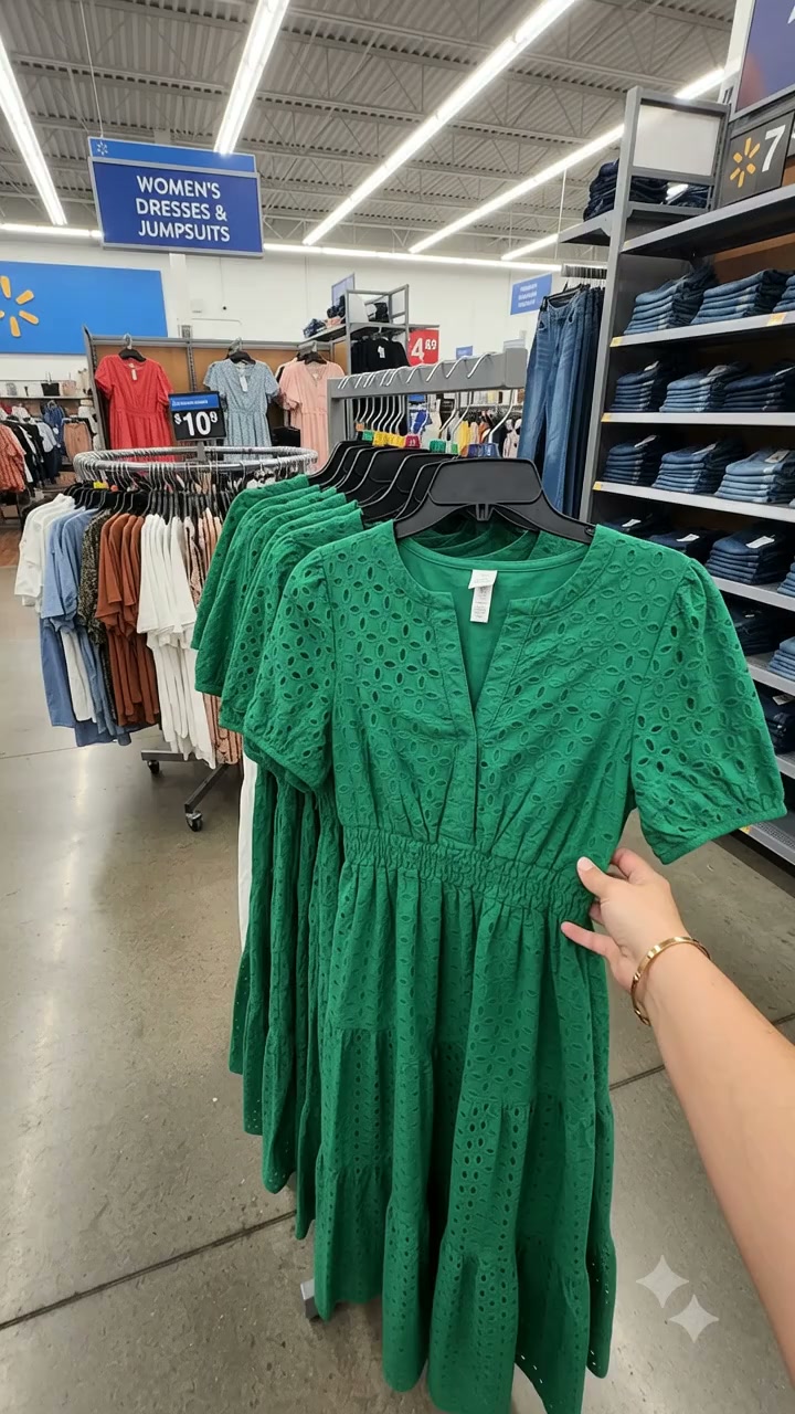 walmart green eyelet dress Comment 