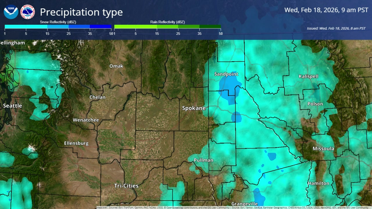 Snow has mostly moved out into north Idaho this morning. Steady light ...