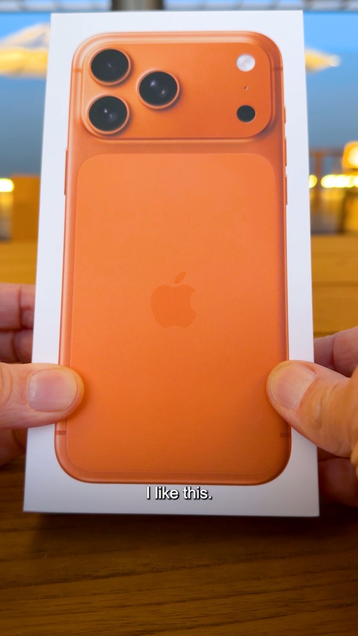 iPhone 17 Pro Max in Cosmic Orange Would you get an 🍊 phone?