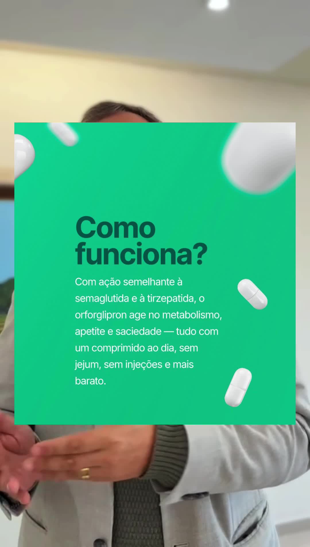 A orforglipron é um agonista de GLP-1 — da mesma classe de medicamentos que a semaglutida (Ozempic®, Wegovy®) e liraglutida (Saxenda®) — mas com duas grandes diferenças:, 1️⃣ Via oral – um comprimido 