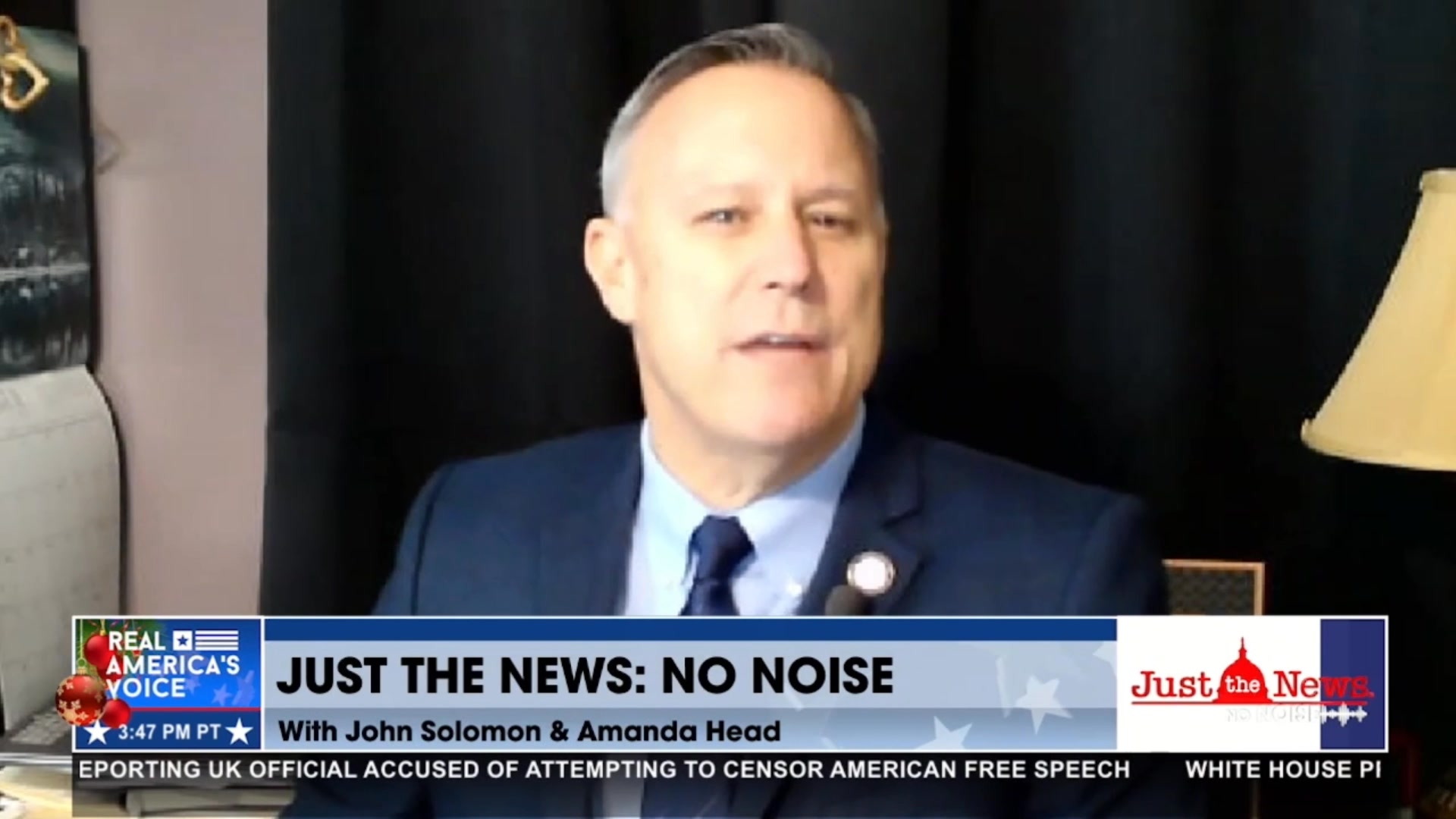 Just the News (America's Voice News) hosts John Solomon and Amanda Head ...