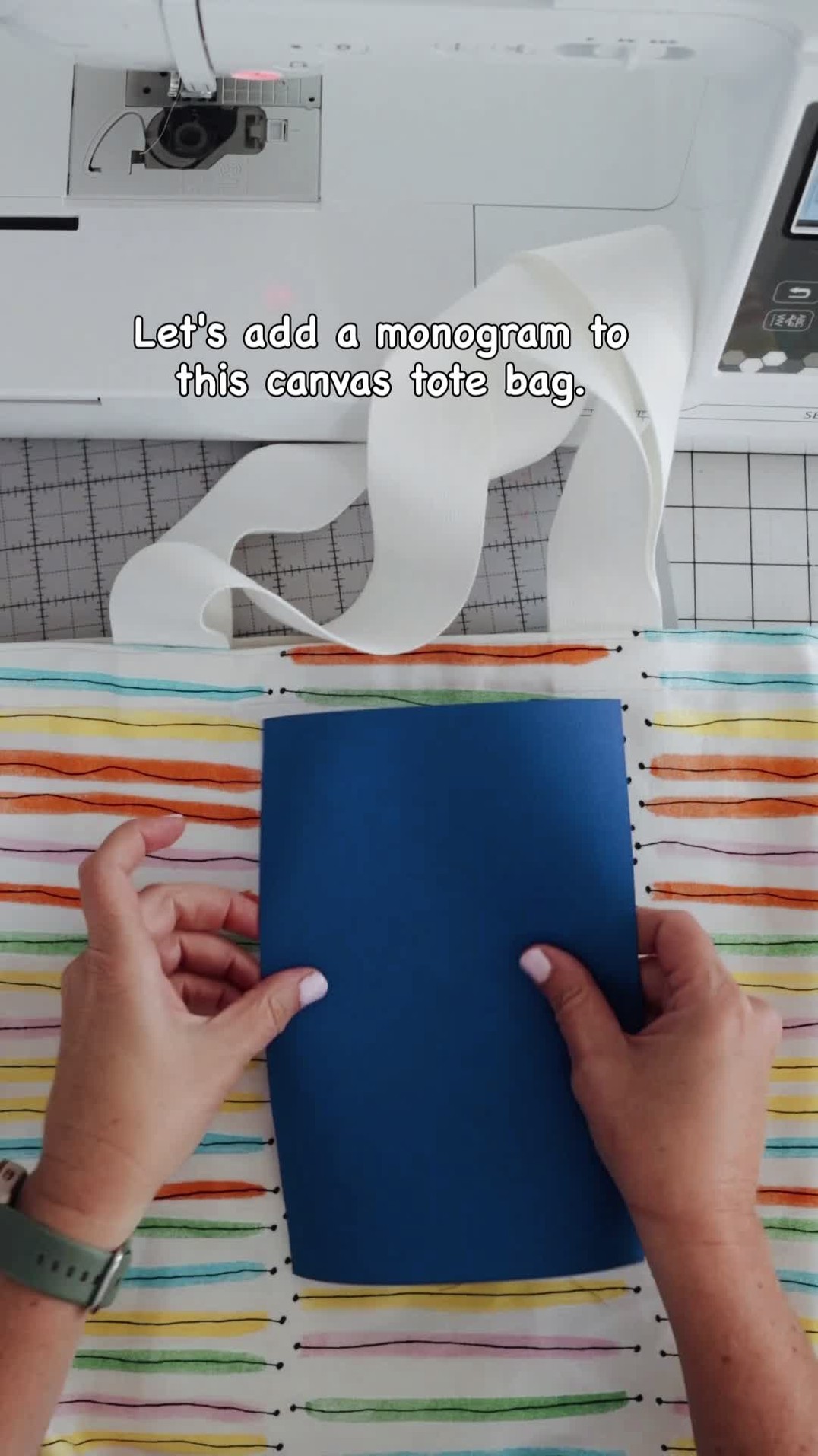 Create a personalized tote bag with a simple monogram using the