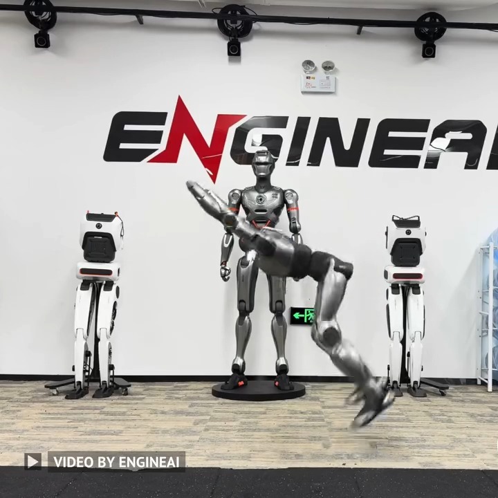 The EngineAI robot performs a front flip! Video credit: EngineAI #robot ...