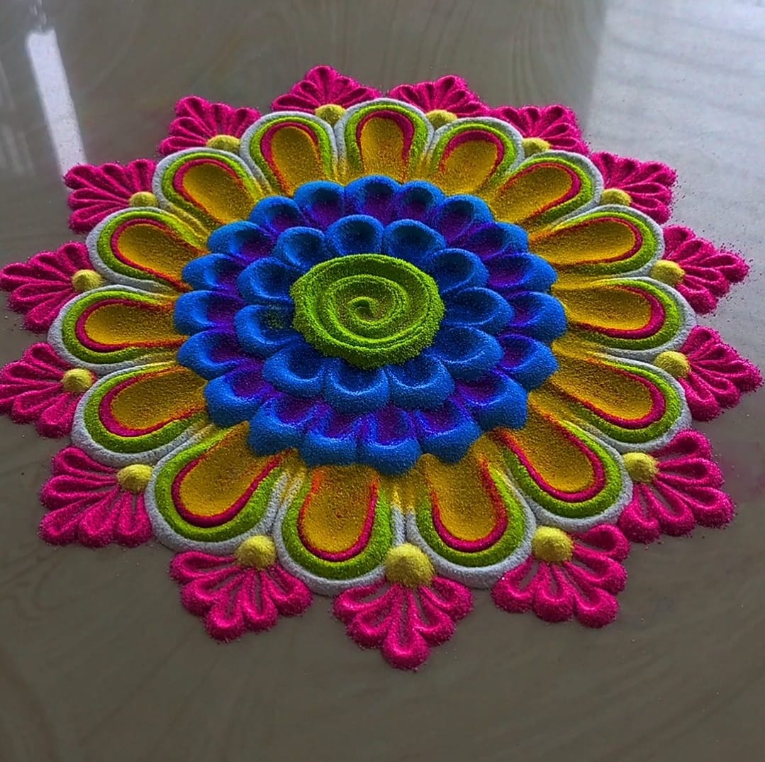 So Blissful & Satisfying Rangoli | Rangoli by Jyoti Rathod #rangoli # ...