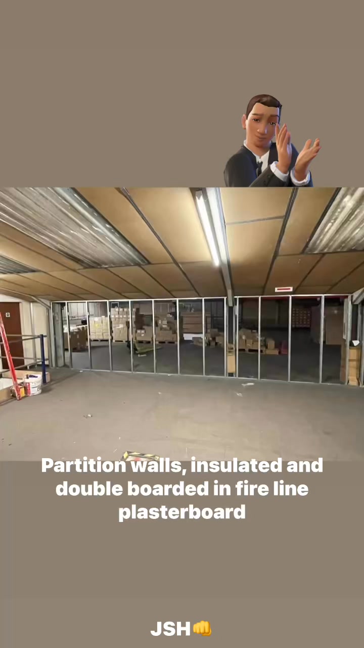 JSH was asked to install partition walls in metal frame work on this ...