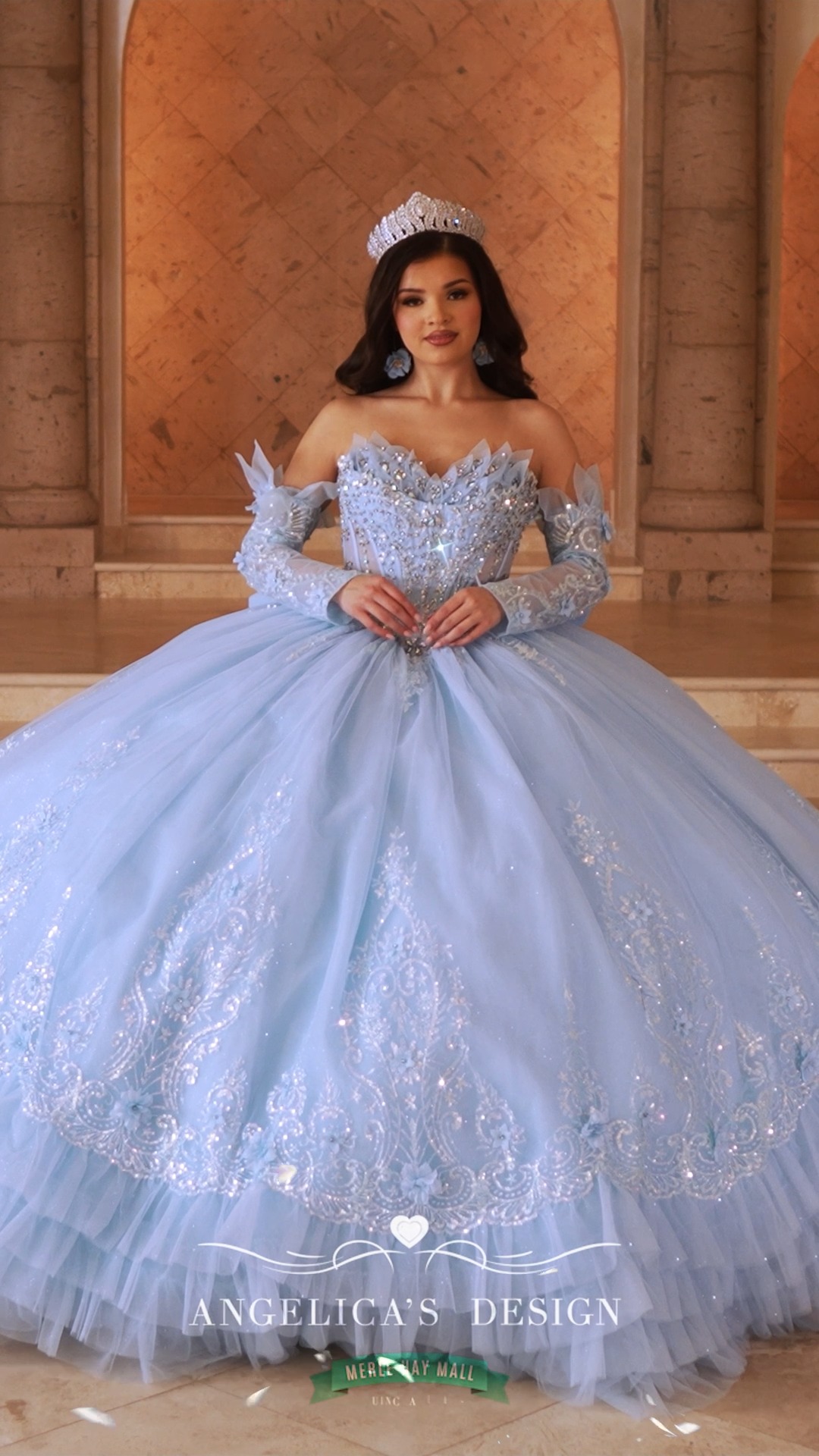 formal dresses in des moines iowa 🌷Style: RQ2243✨XV Años Gowns 🌷, ✨Price: $1,898 ✨Angelica's Design Store ✨, ✨Embrace elegance this stunning light pink ball gown, featuring layers of glittering tulle and intricate rose-toned prom dresses stores near me