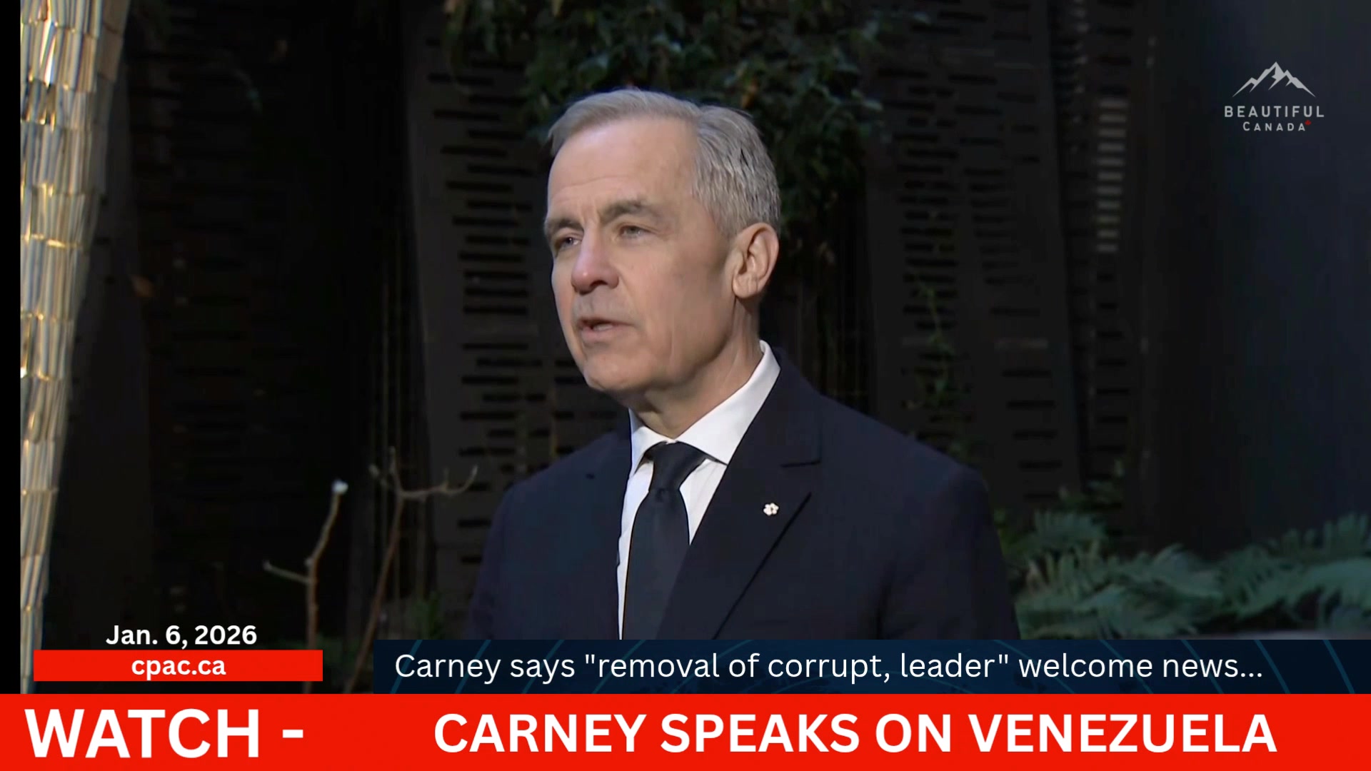 Speaking in Paris France, Mark Carney says concerning Venezuela, and ...