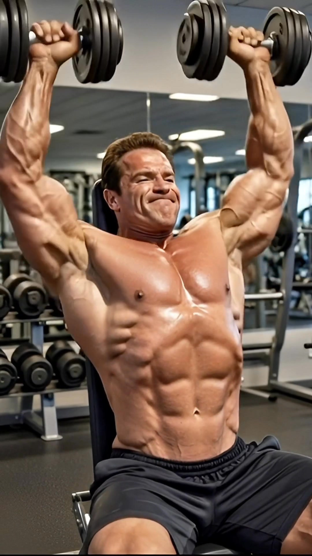 Old School Bodybuilder 50Kg Both Dumbbell Shoulder Press 😱 | Gym Lover ...