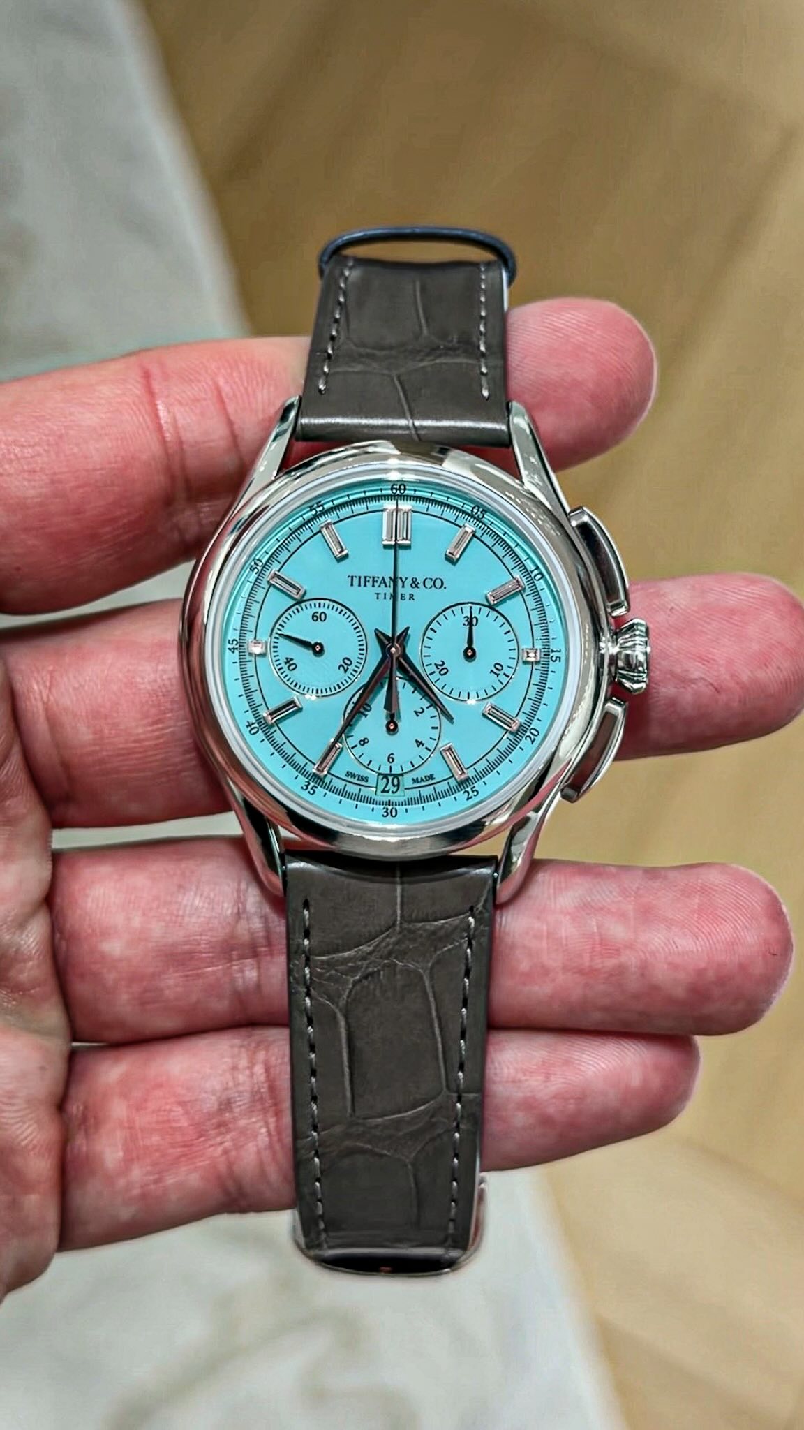 The platinum Tiffany Timer commemorates 160 years of chronographic