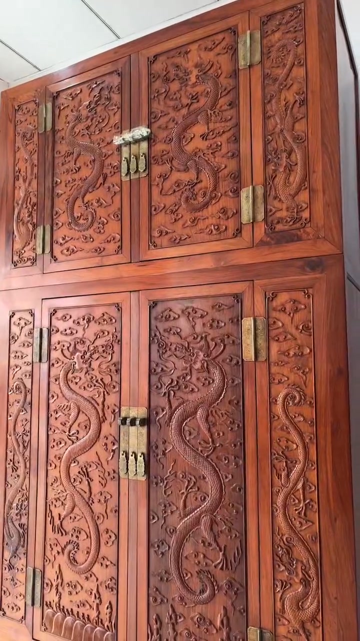 越南黃花梨頂箱柜近代(小數拾年)手工雕刻- 大陸華北製造大料/厚料、 大