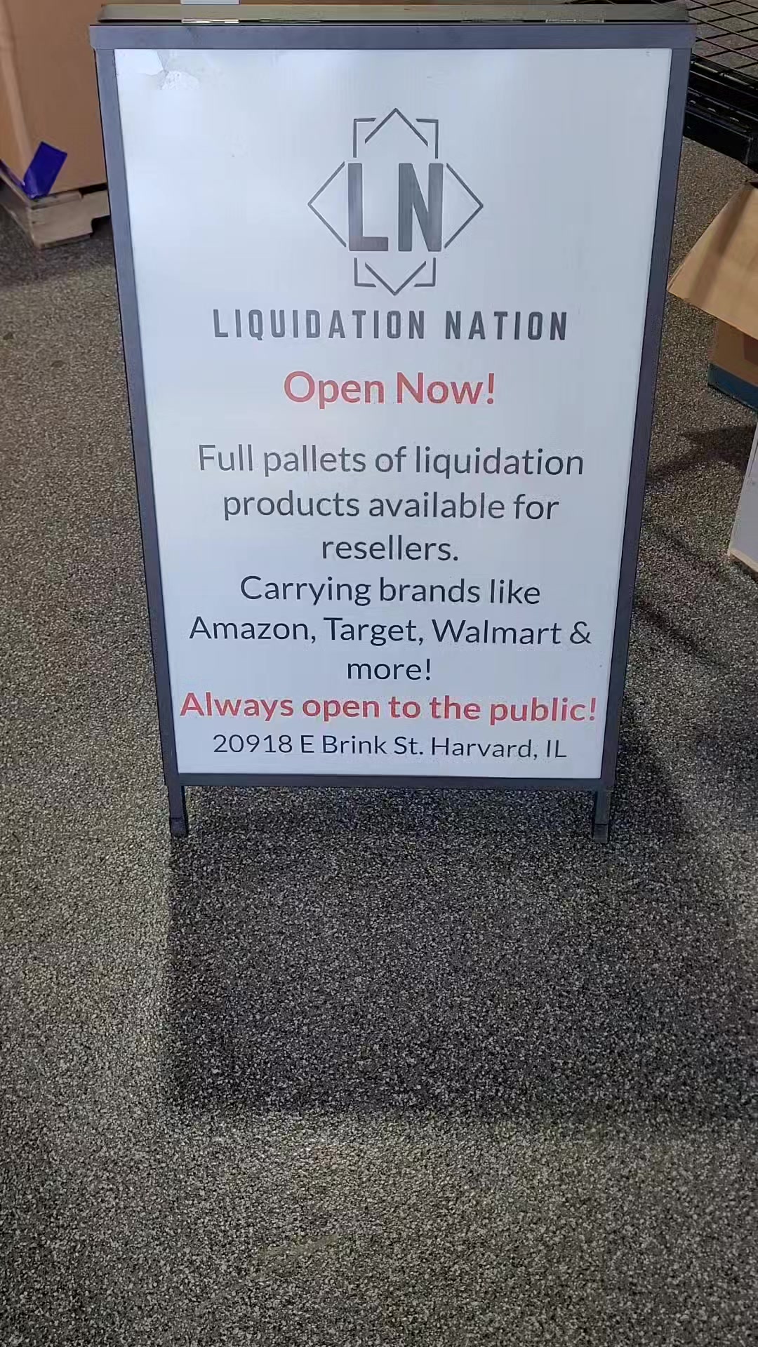 Liquidation Nation 20918 E. Brink St. Harvard IL, 60033 Walk-in hours ...