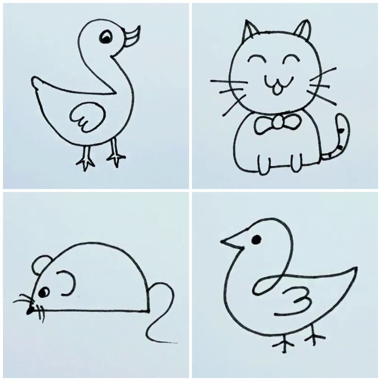Cute Animal Drawing Ideas for Kids - Simple Tutorial | house cat ...