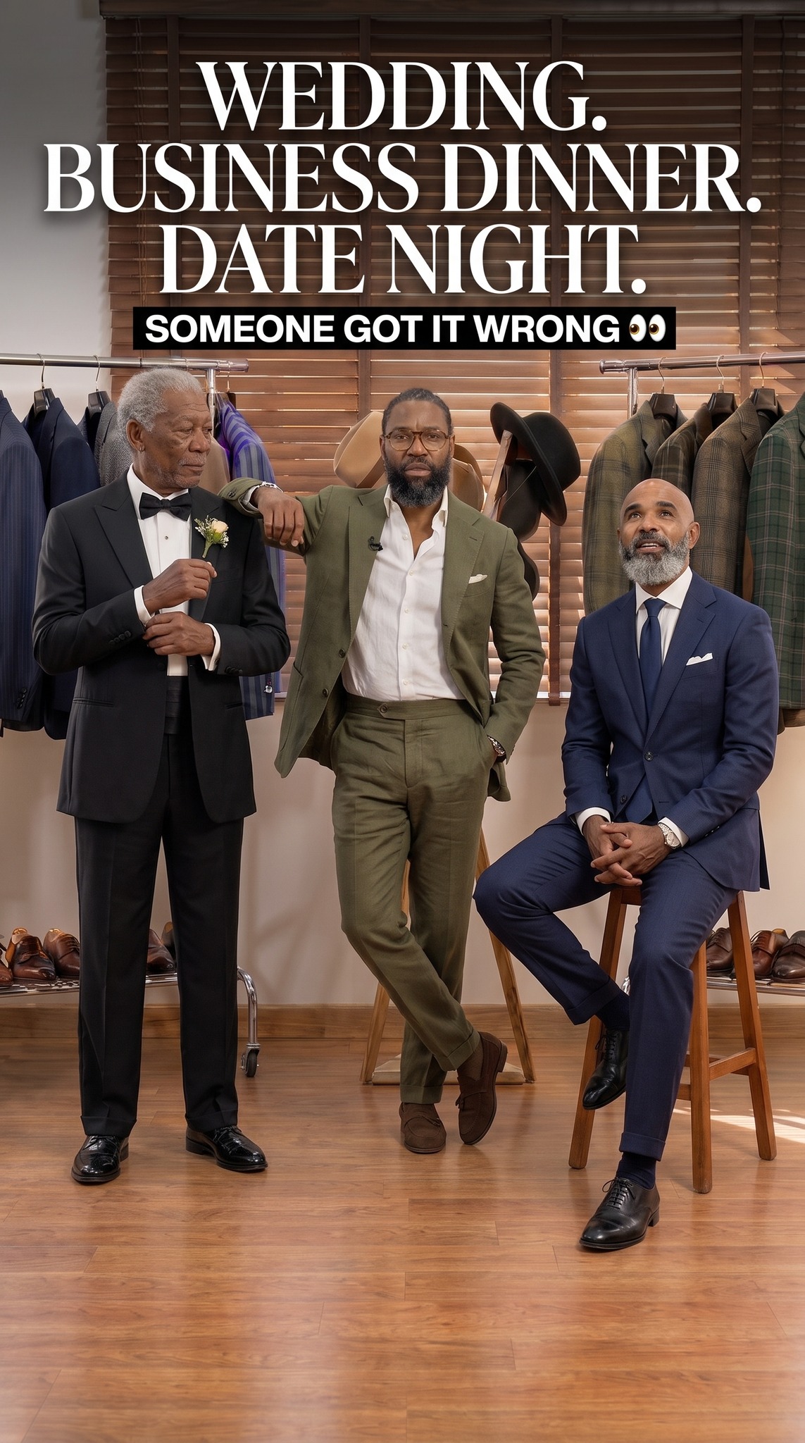 business formal dinner dress code Who Dressed for the Wrong Occasion? 👀, Wedding. dinner. Date night. Three gentlemen—but someone got the WRONG. , A tuxedo brings elegance. A relaxed suit works beautifully white dress for graduation