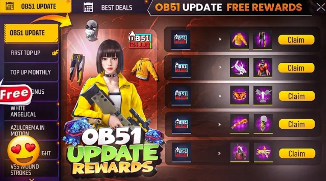 OB51 UPDATE🤩REWARDS FREE FIRE | UPCOMING OB51 UPDATE FREE FIRE | FF NEW ...