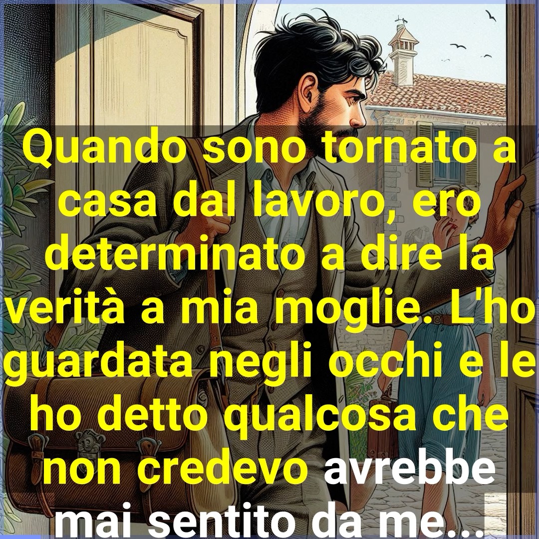 Quando sono tornato a casa dal lavoro, ero determinato a dire la verità ...