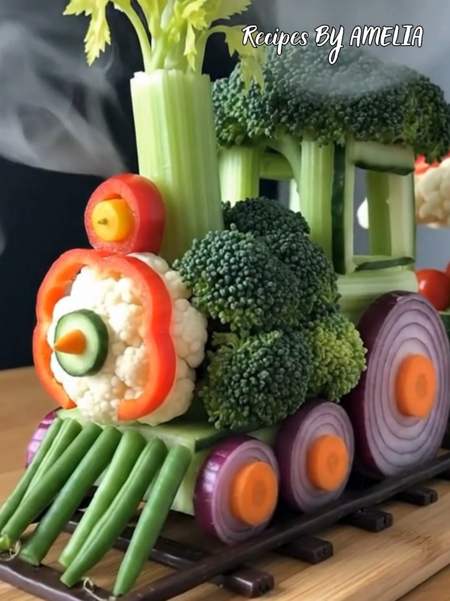 🚂 Full Steam Ahead with Veggie Power! 🥦🥕 This veggie train is the ...
