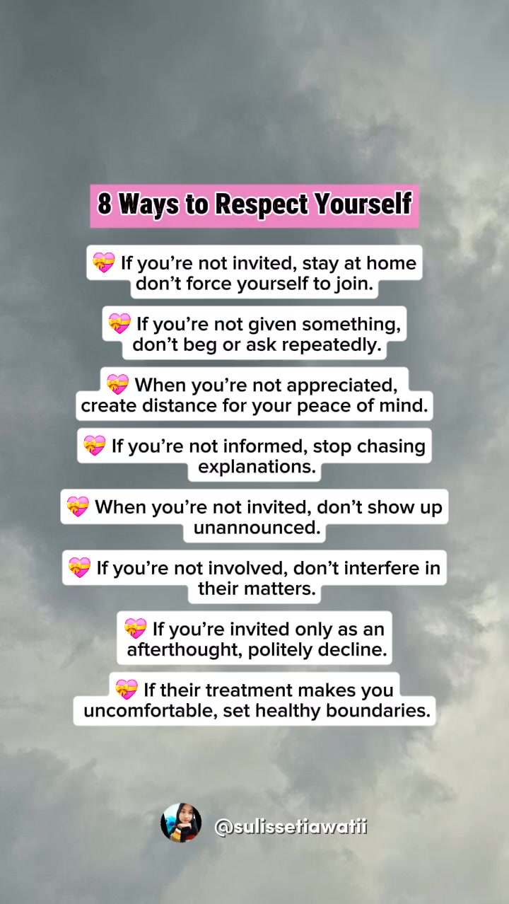 “Self-respect means knowing when to show up, when to walk away, and ...