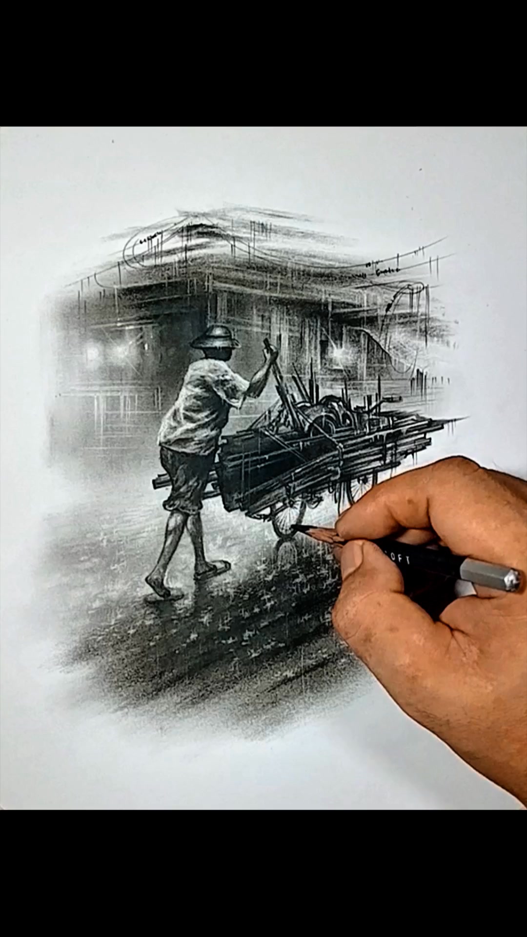 鉛筆画「My rainy day」 B5大サイズ 鉛筆画「My rainy day」 B5大