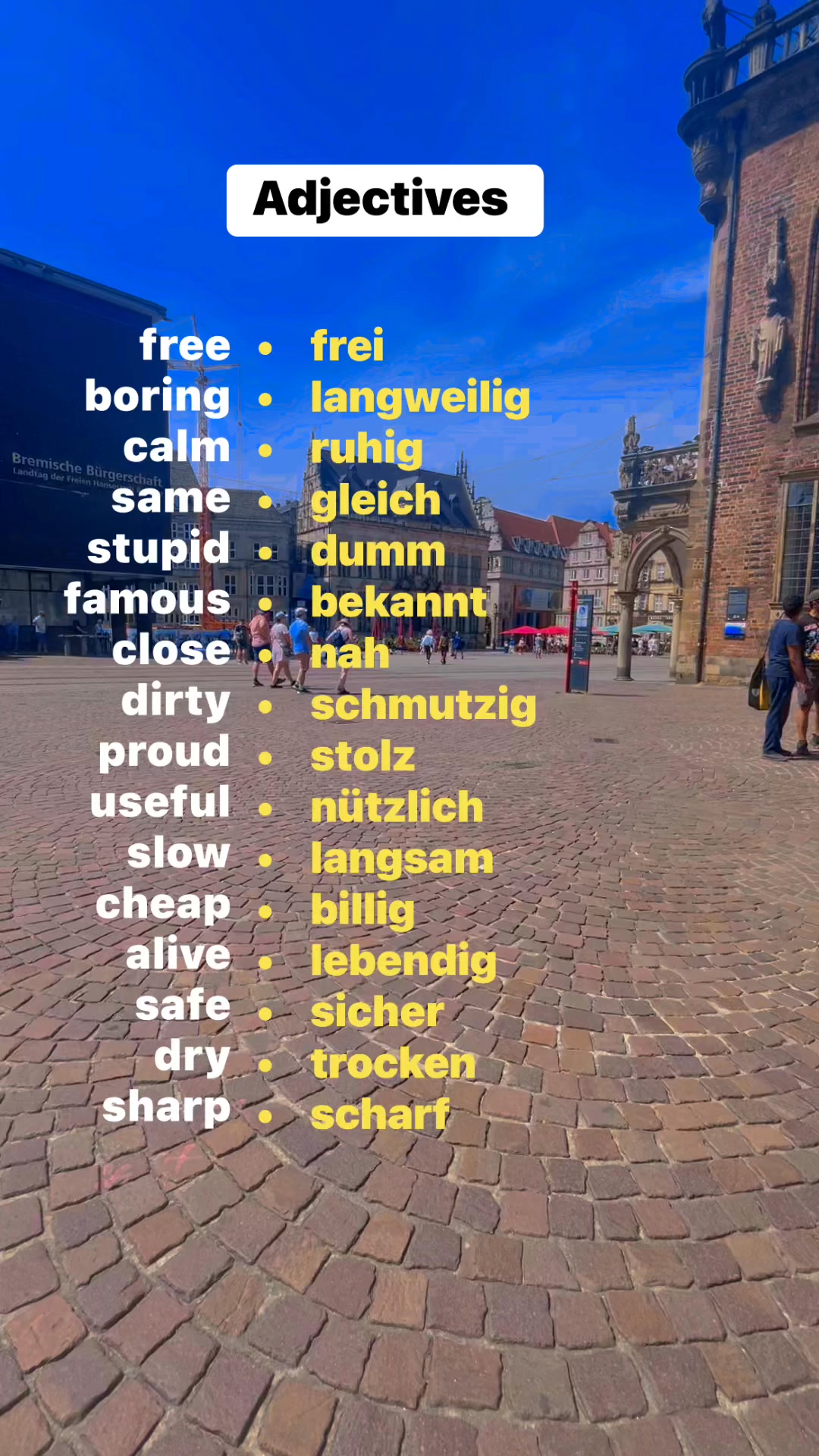 Examples of adjectives in German. #Germany #learn #learning #german # ...