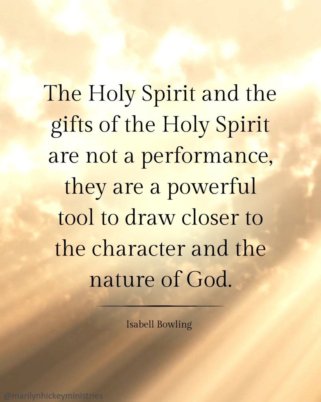 The Holy Spirit and the gifts of the Holy Spirit are not a performance ...