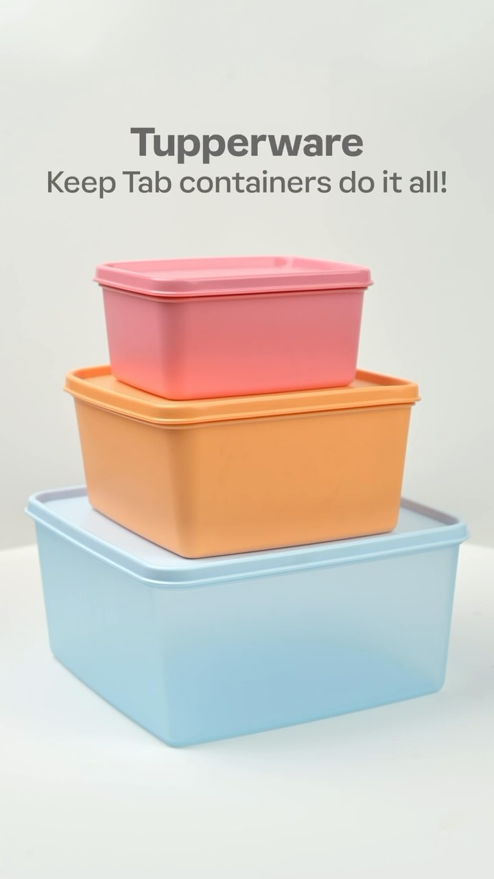 Tupperware Keep Tab Containers: Stack, Store & Stay Fresh in 3 Sizes