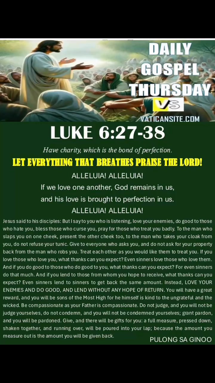 LUKE 6:27-38 LOVE YOUR ENEMIES | Pulong Sa Ginoo | Facebook