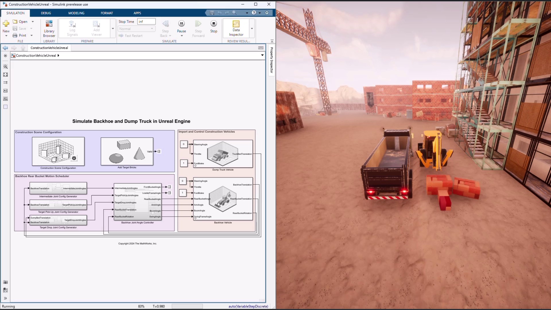 📽️ See how Simulink is used to run a construction backhoe simulation 🚧 ...