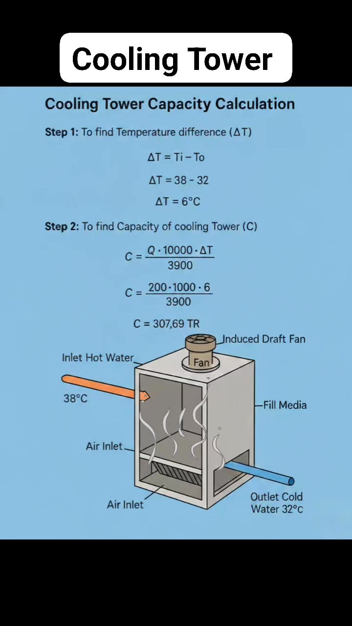 Cooling Tower capacity Calculation ‼️ . . #fblifestylechallenge # ...