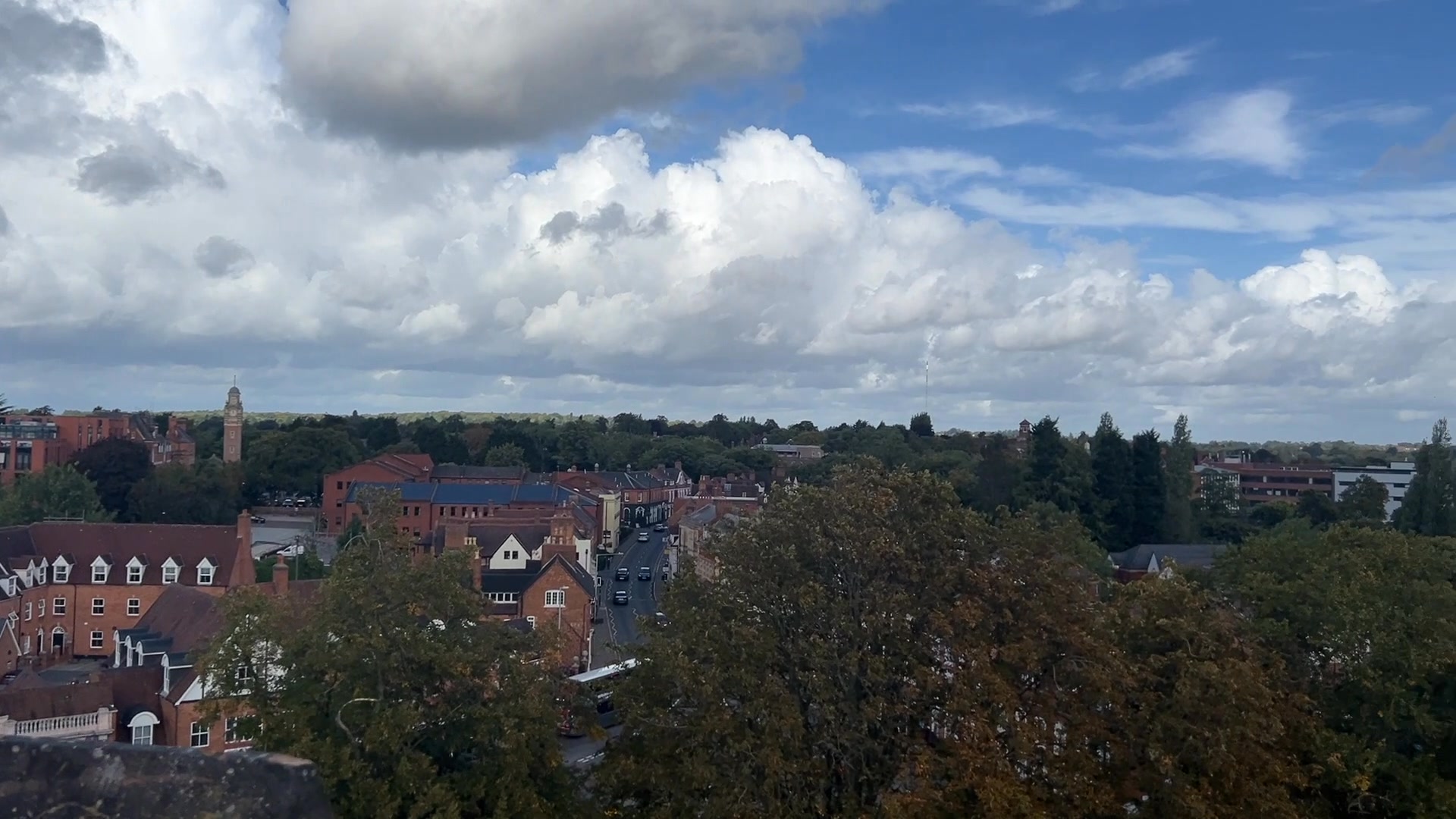 View from the top of Holy Trinity Parish Church - Sutton Coldfield on a ...