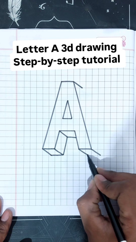 Easy 3D Letter 'A' Drawing Tutorial for Beginners ️ ️ #3d #3ddrawing ...