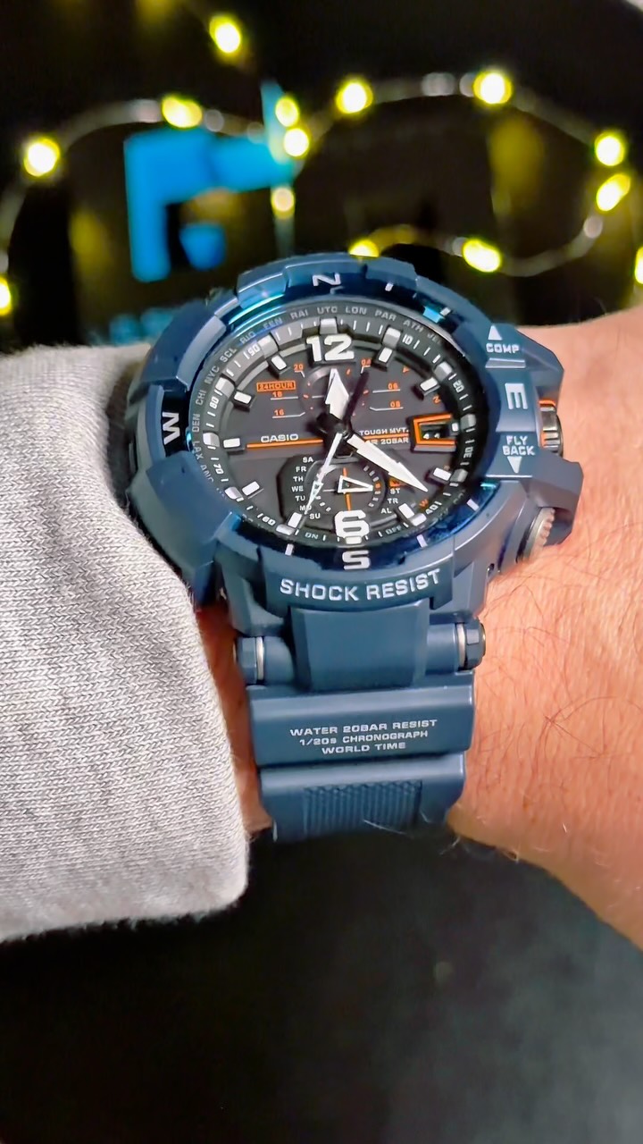 This is the G-Shock Gravitymaster GW-A1100 Sky Cockpit in blue 