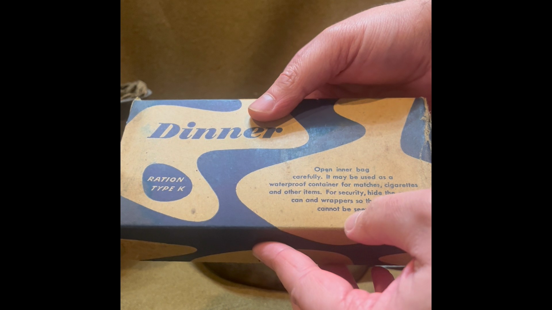 Opening up and checking out the contents of a Dinner Morale Series K ...