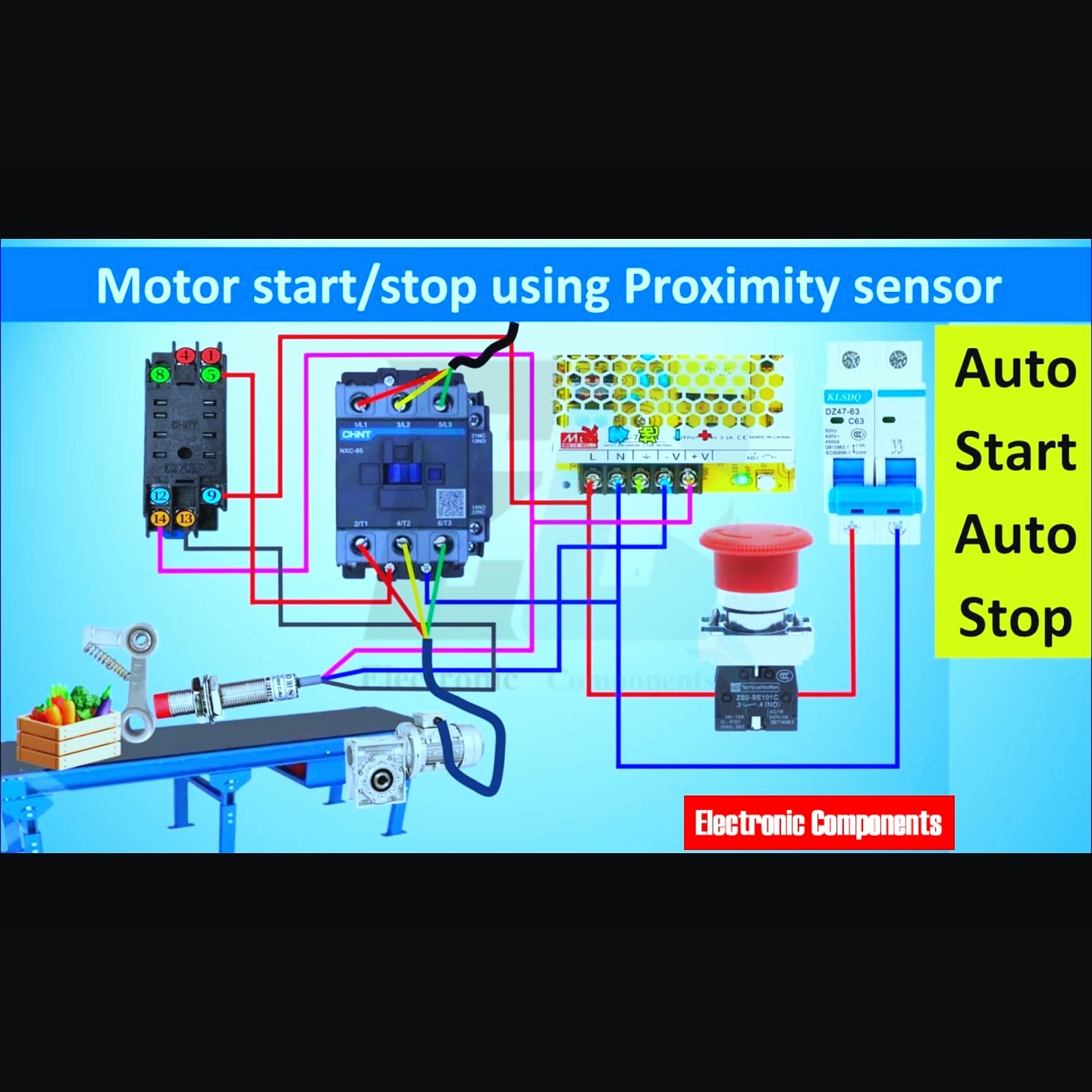 Proximity Sensor-Controlled Motor Automatic Start & Stop Wiring Diagram ...